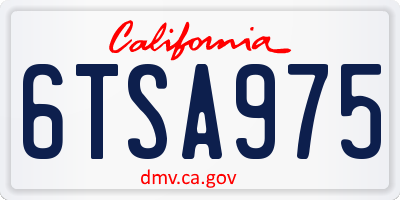 CA license plate 6TSA975