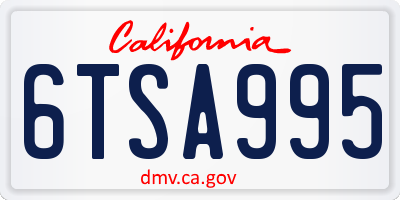CA license plate 6TSA995