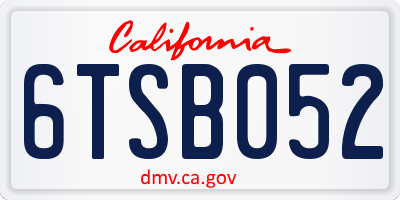 CA license plate 6TSB052