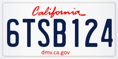 CA license plate 6TSB124