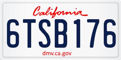 CA license plate 6TSB176