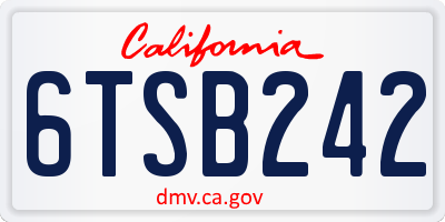 CA license plate 6TSB242