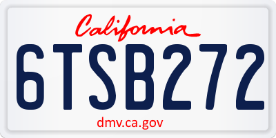 CA license plate 6TSB272