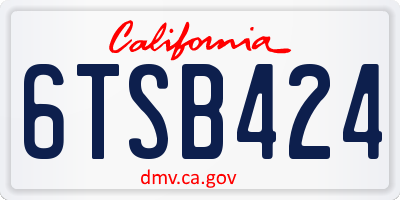 CA license plate 6TSB424