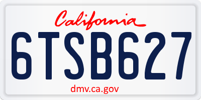 CA license plate 6TSB627