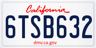CA license plate 6TSB632