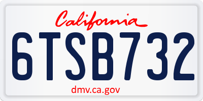 CA license plate 6TSB732