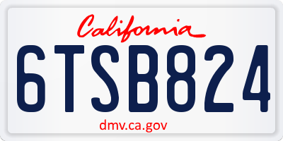 CA license plate 6TSB824