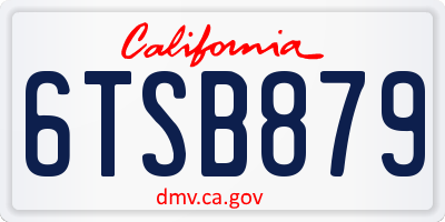 CA license plate 6TSB879