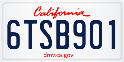 CA license plate 6TSB901