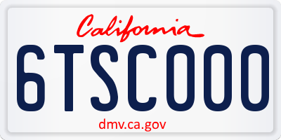 CA license plate 6TSC000