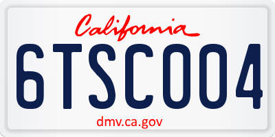 CA license plate 6TSC004