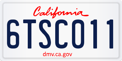 CA license plate 6TSC011