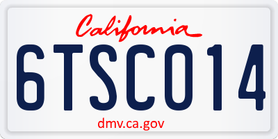 CA license plate 6TSC014