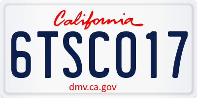 CA license plate 6TSC017