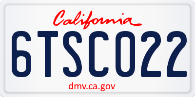 CA license plate 6TSC022