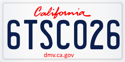 CA license plate 6TSC026