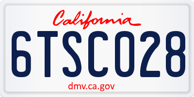 CA license plate 6TSC028