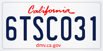 CA license plate 6TSC031