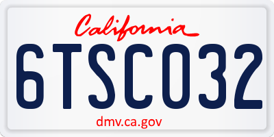 CA license plate 6TSC032
