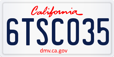 CA license plate 6TSC035