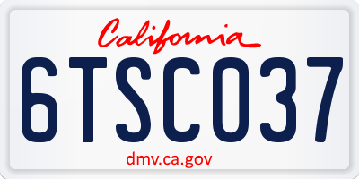 CA license plate 6TSC037