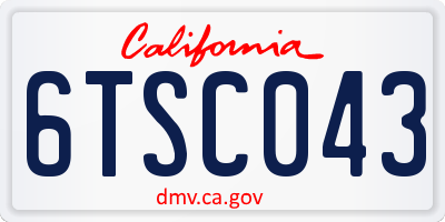 CA license plate 6TSC043