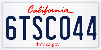 CA license plate 6TSC044
