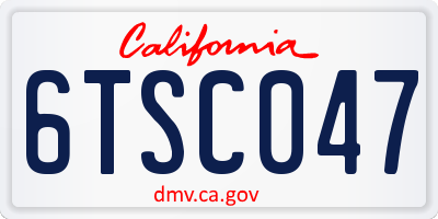 CA license plate 6TSC047