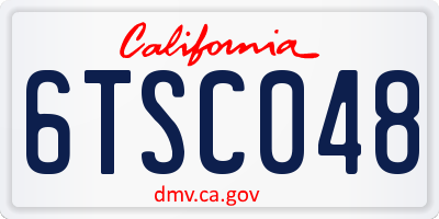 CA license plate 6TSC048