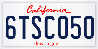 CA license plate 6TSC050
