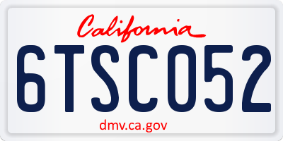 CA license plate 6TSC052