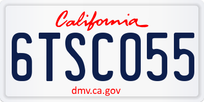 CA license plate 6TSC055