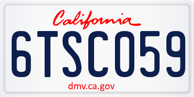 CA license plate 6TSC059