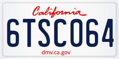 CA license plate 6TSC064