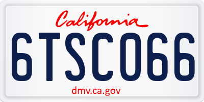 CA license plate 6TSC066