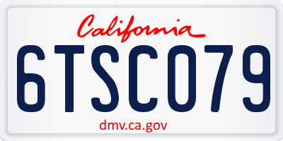 CA license plate 6TSC079