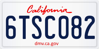 CA license plate 6TSC082