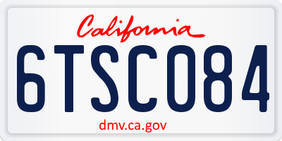 CA license plate 6TSC084
