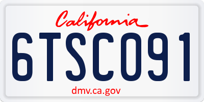 CA license plate 6TSC091