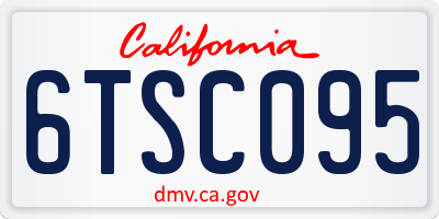 CA license plate 6TSC095