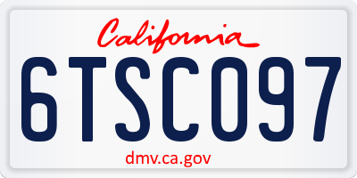 CA license plate 6TSC097