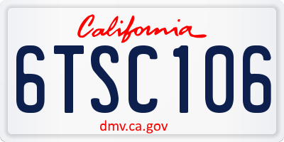 CA license plate 6TSC106