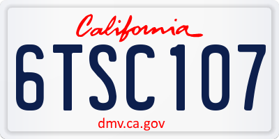 CA license plate 6TSC107