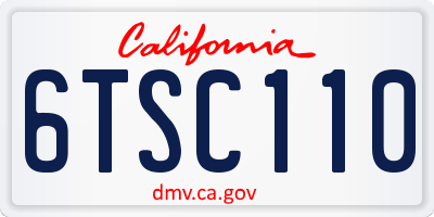 CA license plate 6TSC110