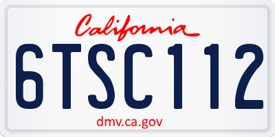 CA license plate 6TSC112