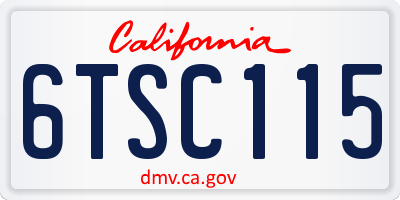 CA license plate 6TSC115