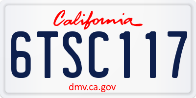 CA license plate 6TSC117