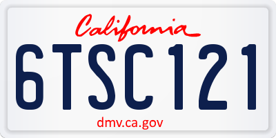 CA license plate 6TSC121