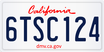 CA license plate 6TSC124